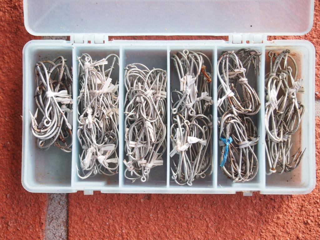A range of ganged hooks to take when either rock or beach fishing for salmon and tailor © Gary Brown
